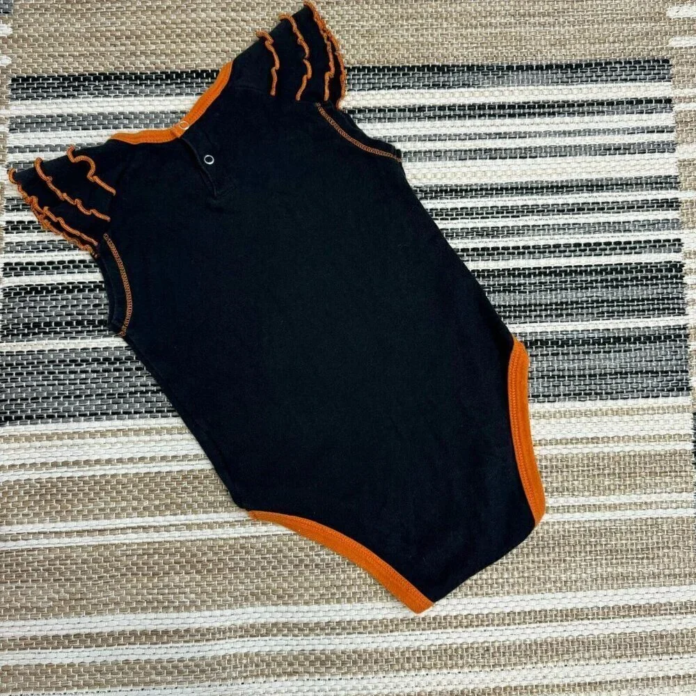 Gen 2 Baby Girl University of Texas Longhorns One Piece Ruffled Sleeve Black 18M